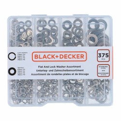 Arandelas Black & Decker Plana De seguridad 375 Piezas