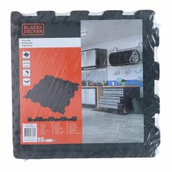 Baldosas de espuma EVA Black & Decker Negro Goma Eva 40 x 40 cm (6 Piezas)