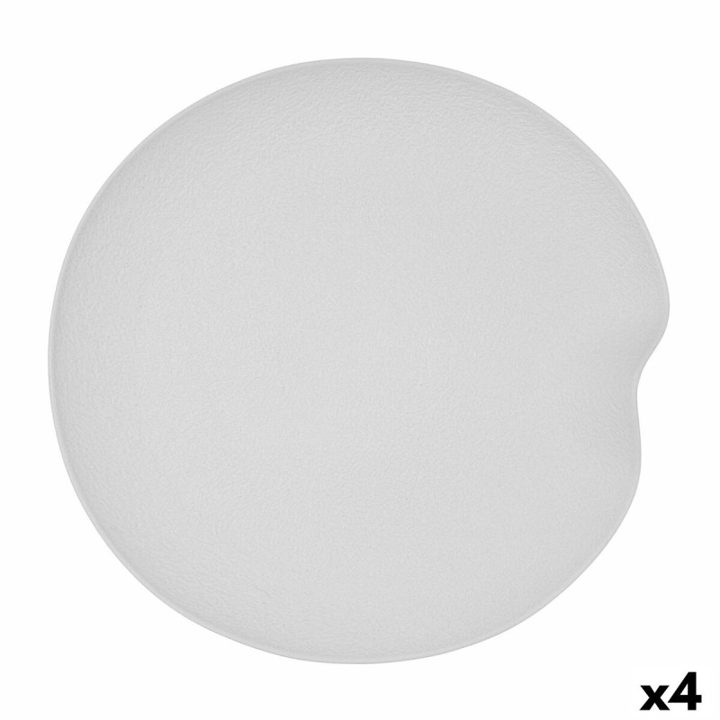 Bandeja de Aperitivos Bidasoa Fosil Blanco Ceru00e1mica Alu00famina 31,4 x 31,2 x 4 cm (4 Unidades)