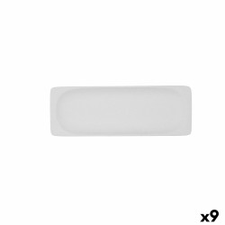 Bandeja de Aperitivos Bidasoa Fosil Blanco Ceru00e1mica Alu00famina 25,6 x 9,1 x 2,3 cm (9 Unidades)