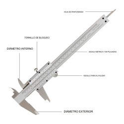 Calibre Workpro Vernier Aluminio 0,02 mm