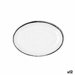 Plato Llano Quid Select Filo Blanco Negro Plu00e1stico 21,3 x 15 cm (12 Unidades)