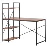 Mesa de Escritorio con Estantería EDM 75196 Negro Madera Metal 121 x 120 x 64 cm