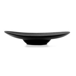 Plato Hondo Bidasoa Fosil Negro Ceru00e1mica Ovalado 27,3 x 22,2 x 5,7 cm (8 Unidades)