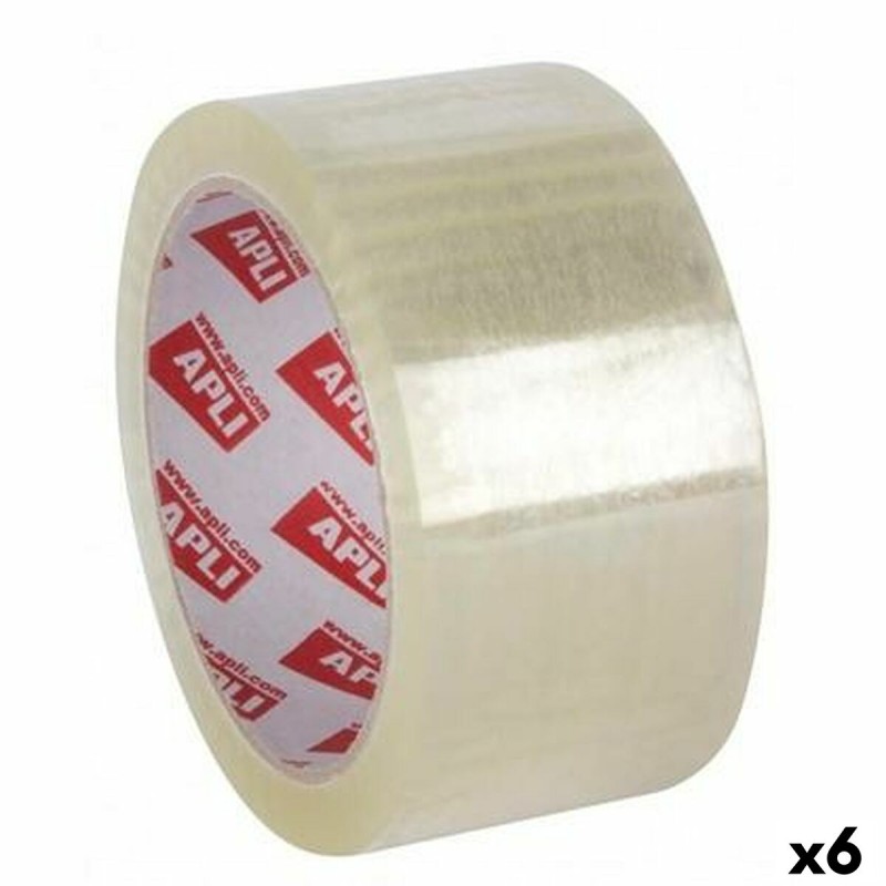 Cinta Adhesiva Apli Transparente 48 mm x 66 m (6 Unidades)