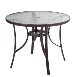 Mesa de Comedor Neila 90 x 90 x 72 cm Cristal Acero