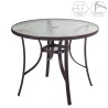 Mesa de Comedor Neila 90 x 90 x 72 cm Cristal Acero