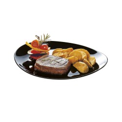 Plato Llano Luminarc Friends Time Negro Vidrio 30 x 26 cm Carne (12 Unidades)