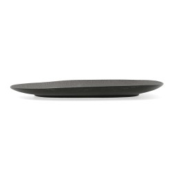 Bandeja de Aperitivos Bidasoa Fosil Negro Ceru00e1mica Alu00famina 34 x 20,3 x 3 cm (6 Unidades)