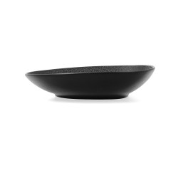 Plato Hondo Bidasoa Fosil Negro Ceru00e1mica Cuadrado 21,9 x 21,7 x 4,8 cm (6 Unidades)