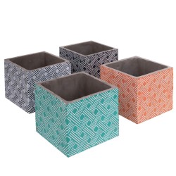 Set de Maceteros Fiore Cemento Cuadrado 14 x 14 x 12 cm (4 Unidades)