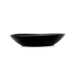 Plato Hondo Bidasoa Fosil Negro Ceru00e1mica Ovalado 22 x 19,6 x 4,5 cm (6 Unidades)