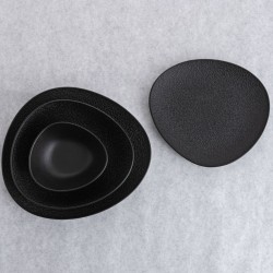 Plato Hondo Bidasoa Fosil Negro Ceru00e1mica Ovalado 22 x 19,6 x 4,5 cm (6 Unidades)