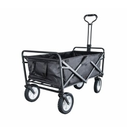 Carro Multiusos Negro Poliéster Goma Acero 100 x 50 x 105 cm