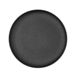 Plato Llano Bidasoa Fosil Negro Ceru00e1mica 26,5 x 26,4 x 2,3 cm (6 Unidades)