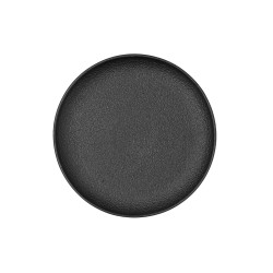 Plato Llano Bidasoa Fosil Negro Ceru00e1mica 21,3 x 21,2 x 2,2 cm (8 Unidades)