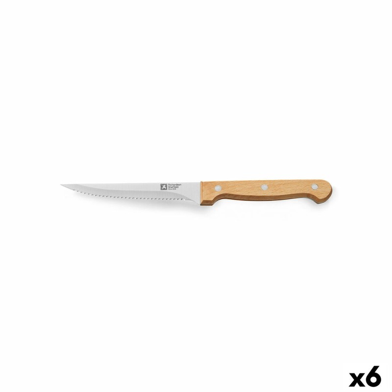 Cuchillo para Chuletas Richardson Sheffield Artisan Negro Madera Metal Acero Inoxidable 11 cm (6 Unidades)