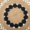 Alfombra 120 x 120 x 1 cm Natural Negro Yute