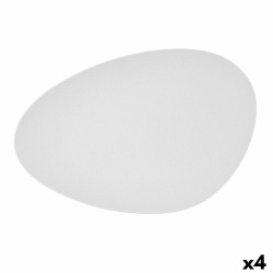 Bandeja de Aperitivos Bidasoa Fosil Blanco Ceru00e1mica Alu00famina Ovalada 39,1 x 26,3 x 3,4 cm (4 Unidades)