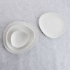 Bandeja de Aperitivos Bidasoa Fosil Blanco Ceru00e1mica Alu00famina Ovalada 39,1 x 26,3 x 3,4 cm (4 Unidades)