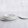 Bandeja de Aperitivos Bidasoa Fosil Blanco Ceru00e1mica Alu00famina Ovalada 39,1 x 26,3 x 3,4 cm (4 Unidades)