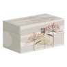 Caja Decorativa PVC Lona Papel DMF Flores 30 x 18 x 15 cm (2 Piezas)