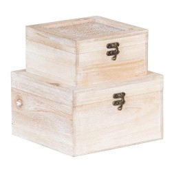 Caja Decorativa Hojas Ratán...