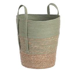 Juego de Cestos 42 x 42 x 48 cm Menta Fibra natural (3 Piezas)