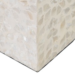 Portavelas Beige Nácar Madera MDF 10,5 x 10,5 x 21 cm