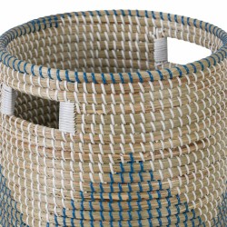 Juego de Cestos 38 x 38 x 50 cm Natural Gris Fibra natural (2 Piezas)