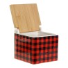 Salero con Tapa DKD Home Decor 8424001758265 Negro Rojo Bambu00fa Dolomita 11,5 x 11,5 x 11 cm