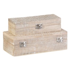 Caja Decorativa 26,6 x 11 x 8,5 cm Madera de mango (2 Unidades)