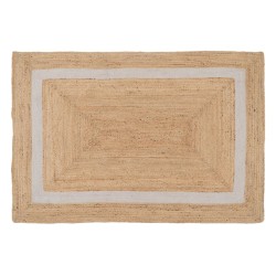 Alfombra Natural Blanco Yute 230 x 160 cm