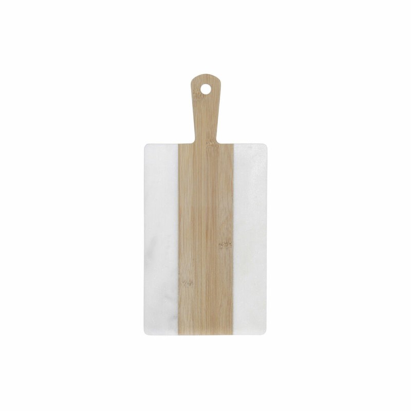 Tabla de cortar DKD Home Decor Blanco Natural Bambu00fa Mu00e1rmol Plu00e1stico Rectangular 38 x 18 x 1 cm