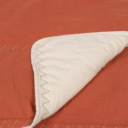 Colcha 270 x 280 cm Beige Rojo Oscuro