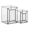 Portavelas Cristal Dorado Metal 22 x 22 x 29 cm (2 Unidades)