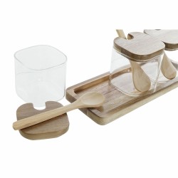 Set de 3 Botes DKD Home Decor Multicolor Transparente Natural 150 ml 20,5 x 8 x 1,5 cm