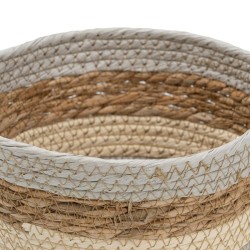 Juego de Cestos Natural Gris 17 x 17 x 20 cm Fibra natural (3 Piezas)