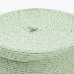 Cesta Multiusos 3 Piezas 28 x 28 x 36 cm Cuerda Verde Claro