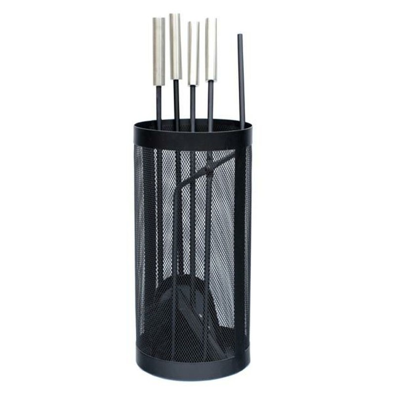 Utensilios para Chimenea DKD Home Decor Acero Acero Inoxidable (17 x 17 x 50 cm) (4 Piezas)