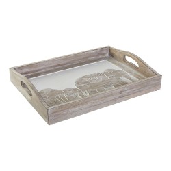 Bandeja de Aperitivos DKD Home Decor Tallado 40,5 x 30,5 x 7 cm Elefante Marru00f3n Indio