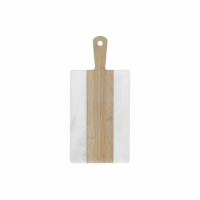 Tabla de cortar DKD Home Decor Blanco Natural Bambú Mármol Plástico Rectangular 38 x 18 x 1 cm