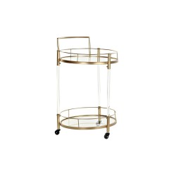 Carro de Cocina DKD Home Decor Dorado Metal Acru00edlico (50 x 50 x 80 cm)