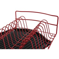 Escurridor para Fregadero DKD Home Decor Negro Rojo Metal Polipropileno 47,5 x 26,5 x 11 cm