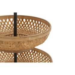 Frutero DKD Home Decor Negro Metal Marru00f3n Bambu00fa 40 x 40 x 70 cm