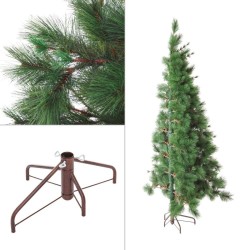 Árbol de Navidad Verde PVC Metal Polietileno Plástico 150 cm