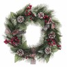 Corona de Navidad Blanco Rojo Verde Natural PVC 40 cm