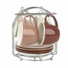 Juego de Tazas de Cafu00e9 DKD Home Decor Marru00f3n Beige Metal 4 Piezas 90 ml