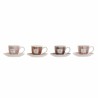 Juego de Tazas de Cafu00e9 DKD Home Decor Blanco Marru00f3n Rosa 90 ml 4 Piezas