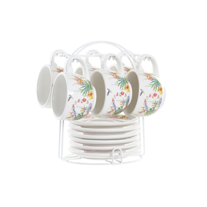 Juego de Tazas de Cafu00e9 DKD Home Decor Multicolor 180 ml Dolomita